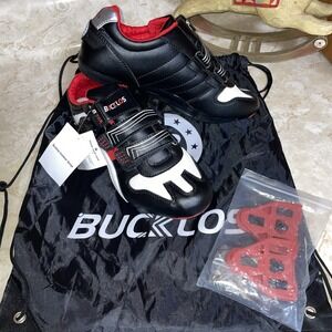 NWT Cycling Shoes B708 Black Red Reflective, Fast Closure with Cleats & Hardware